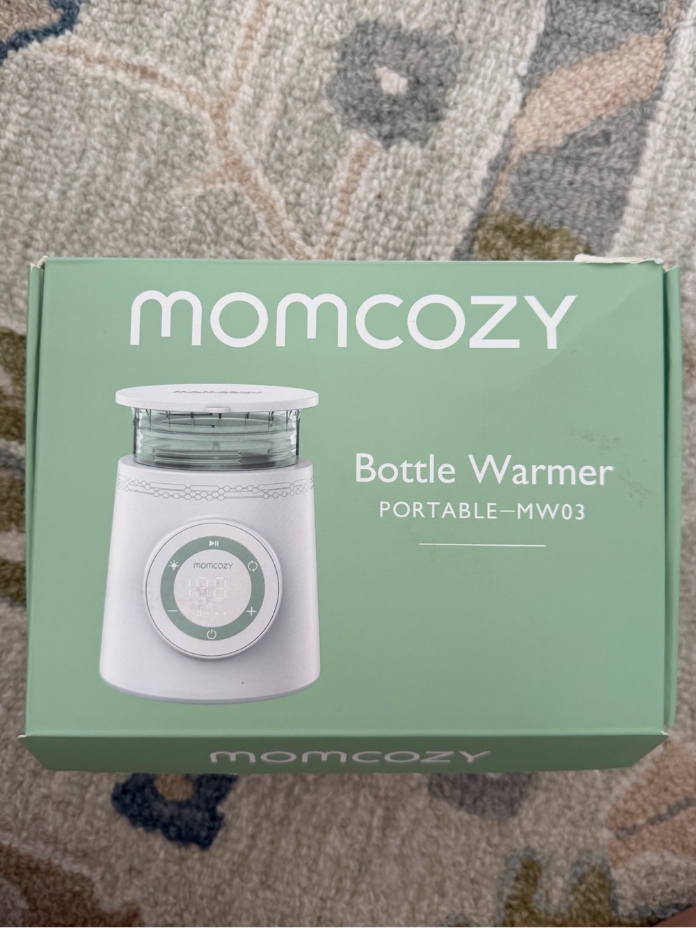 momcozy Portable Bottle Warmer in Mint Green - Model MW03